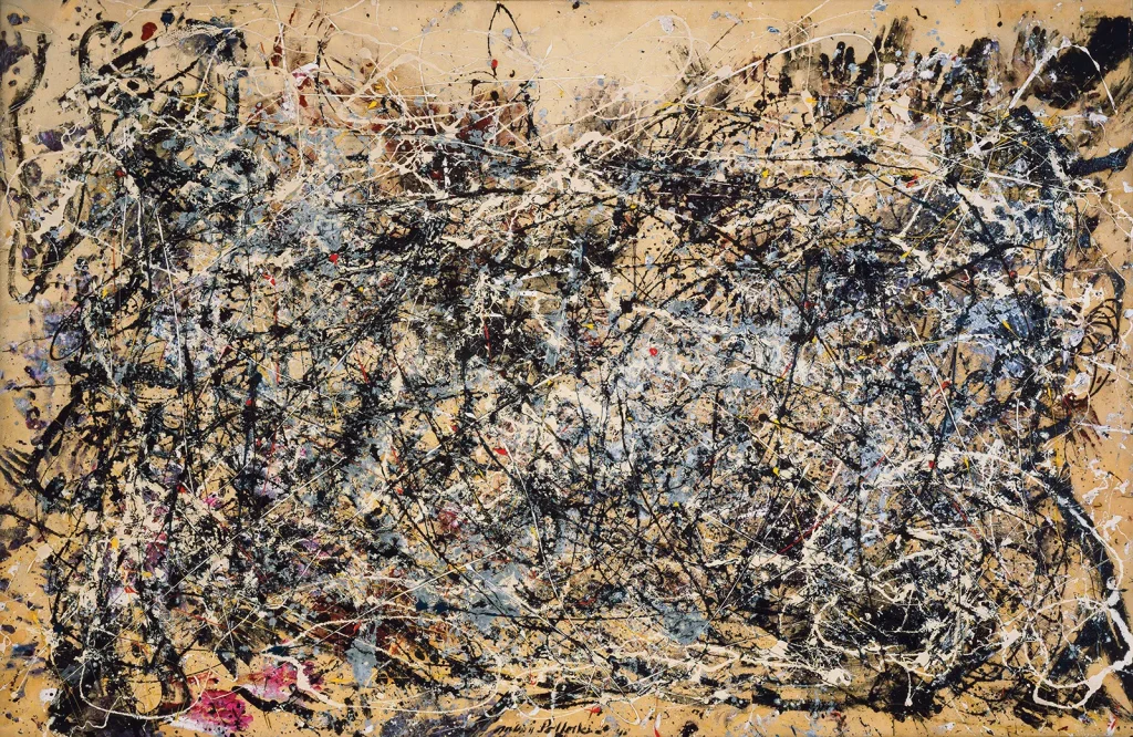 Jackson Pollock obraz olejny namalowany na płótnie